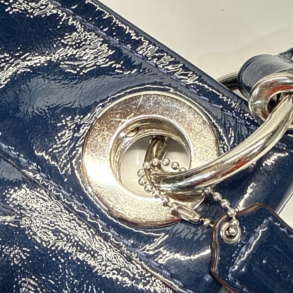 Coach Ashley Crossbody Blue Patent Leather F17953 Shoulder Bag Y2K - Picture 5 of 14